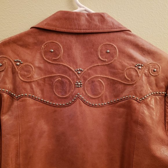 Cripple Creek Women's Medium (M) Vintage Genuine Leather Jacket - Studded/Lined - Picture 5 of 12